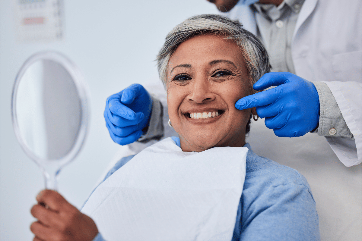 A woman with a new smile